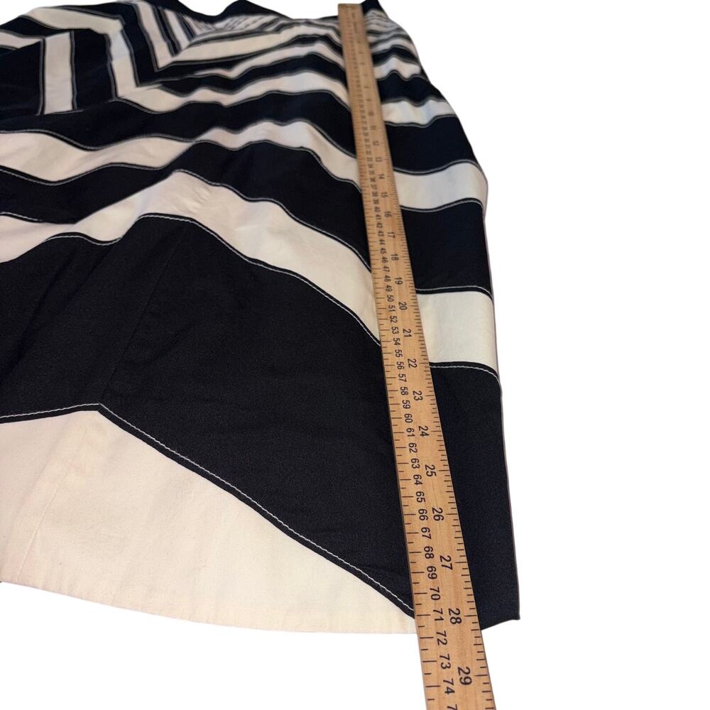 Anthropologie Elegant Old Money Full Lined Retro Mod Contrast Stitch Midi Skirt - Picture 10 of 11